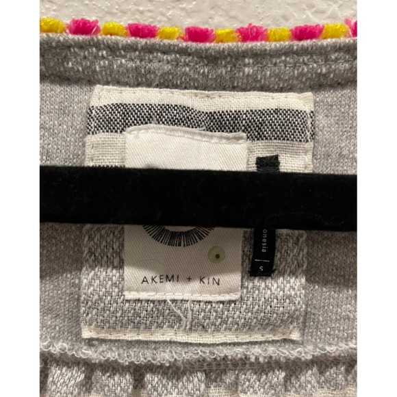 AKEMI + KIN Polka Dot Striped Shirt Gray - Picture 3 of 5